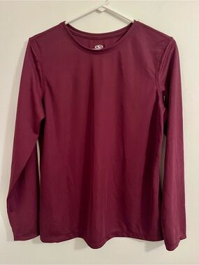 Athletic Works Maroon Performance Long Sleeve Top